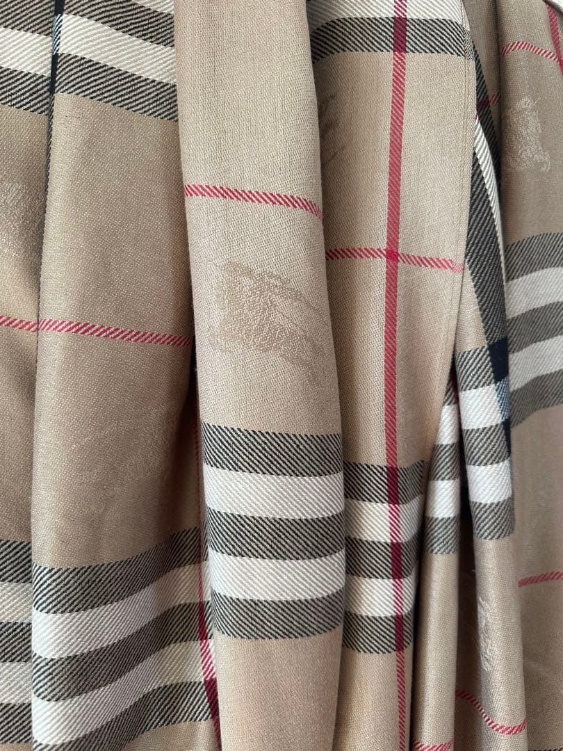 Burberry チェック柄 マフラー大判シルクカシミヤ180cm×70cm