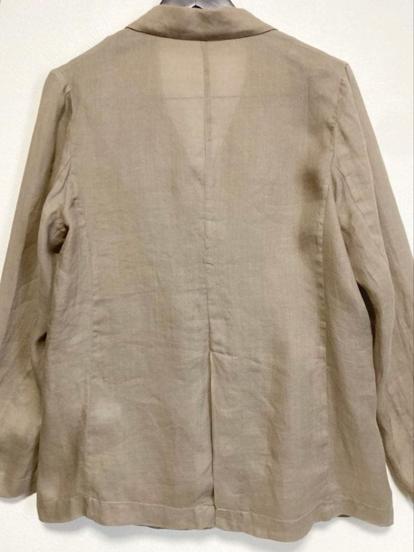 スローブイエナ 24SS ラミージョーゼットジャケット ベージュ リネン ダブル