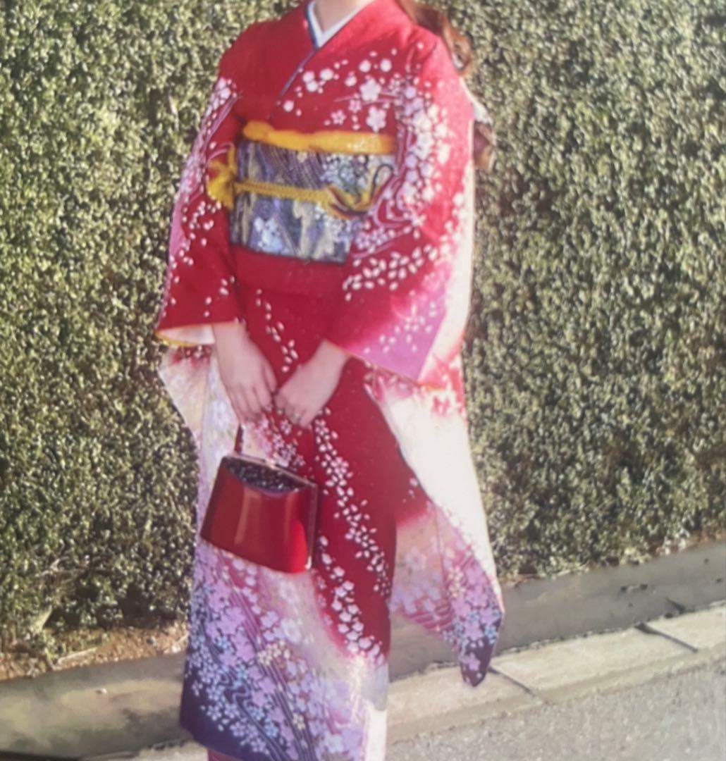 成人式　振袖　着物　やまと　赤　桜　小物セット