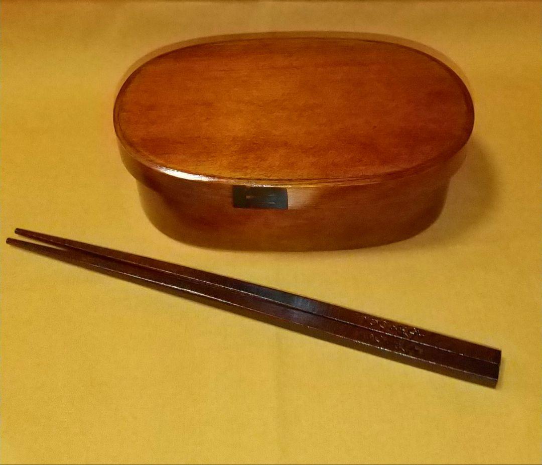 卸直販 木曽ひのきメンパ 曲げわっぱ 摺漆塗り 浅蓋16cm 木曽ひのき箸付き