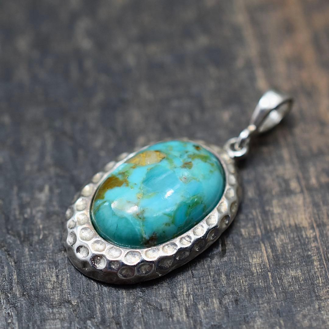 Silver925 Compressed Turquoise ターコイズチャーム