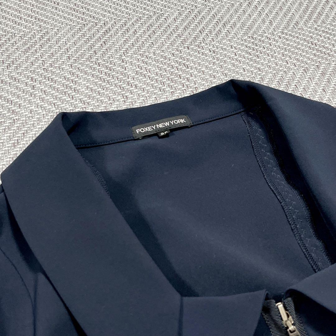 美品✨️ フォクシーニューヨーク ショート丈 ジャケット ネイビー 38