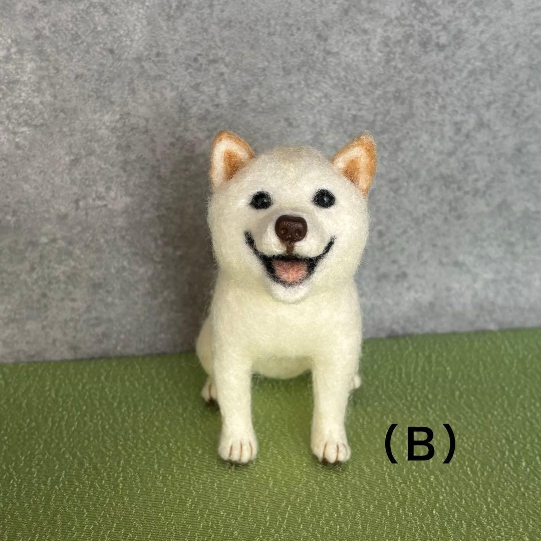 柴犬　白柴（小）　羊毛フェルト　ハンドメイド　No.113