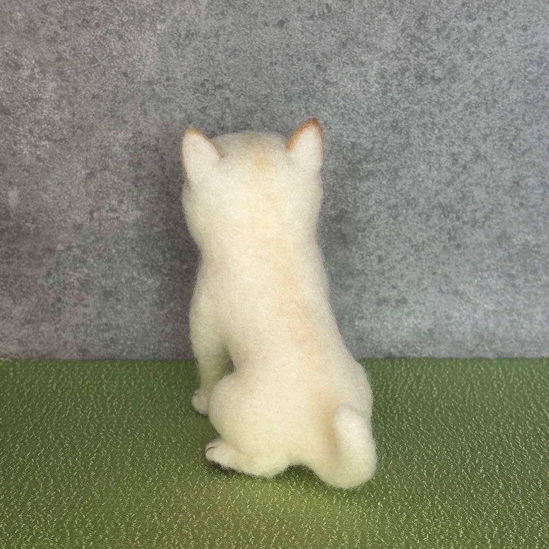 柴犬　白柴（小）　羊毛フェルト　ハンドメイド　No.113