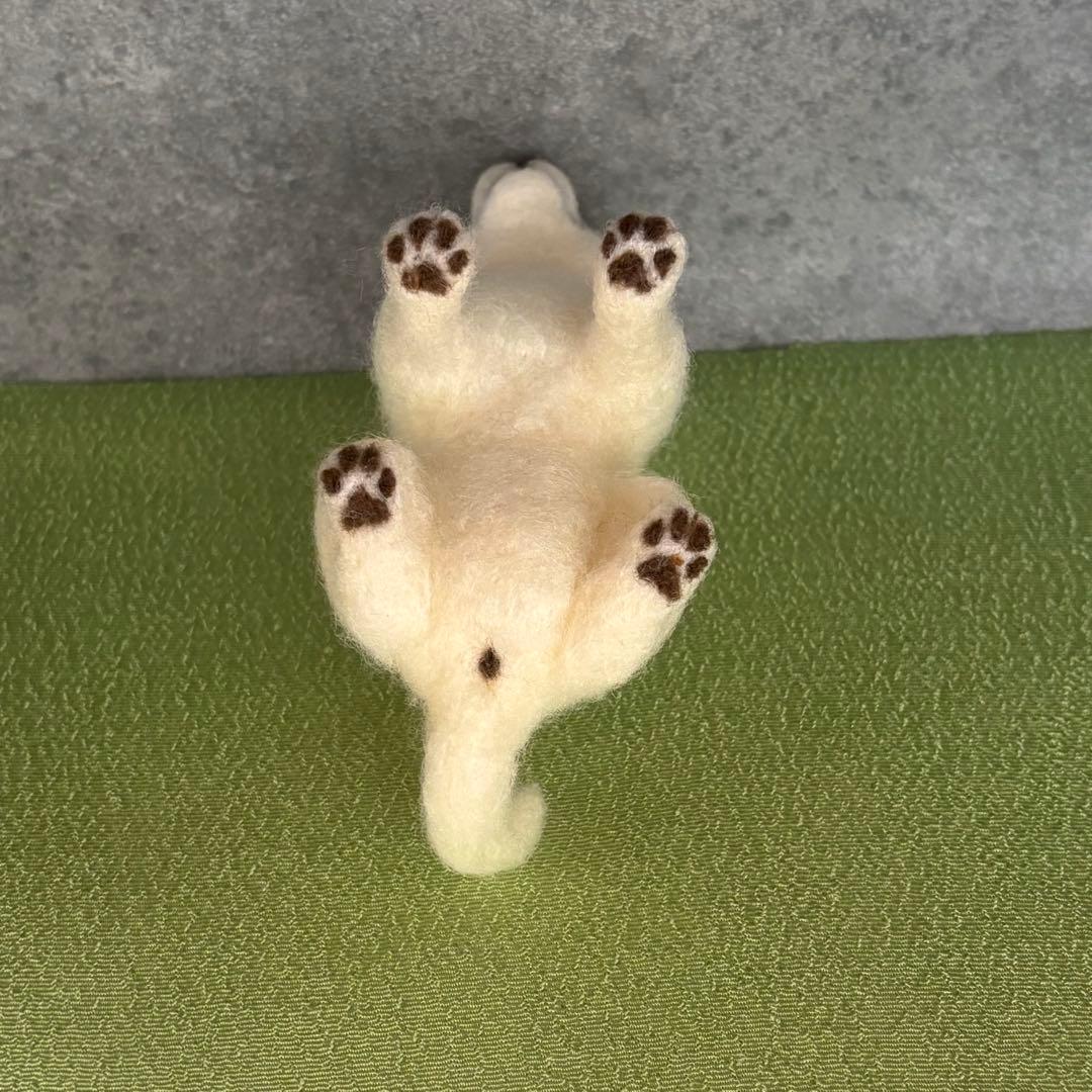 柴犬　白柴（小）　羊毛フェルト　ハンドメイド　No.113