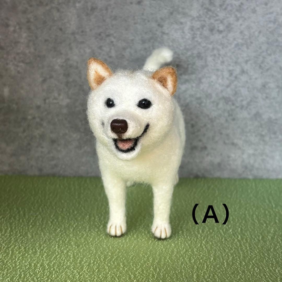 柴犬　白柴（小）　羊毛フェルト　ハンドメイド　No.113