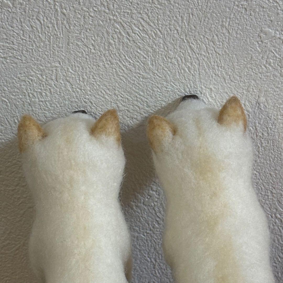 柴犬　白柴（小）　羊毛フェルト　ハンドメイド　No.113
