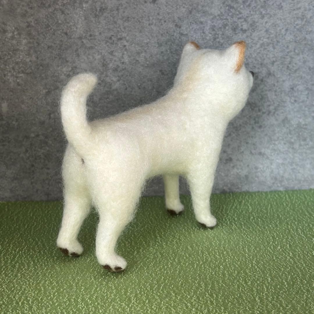 柴犬　白柴（小）　羊毛フェルト　ハンドメイド　No.113