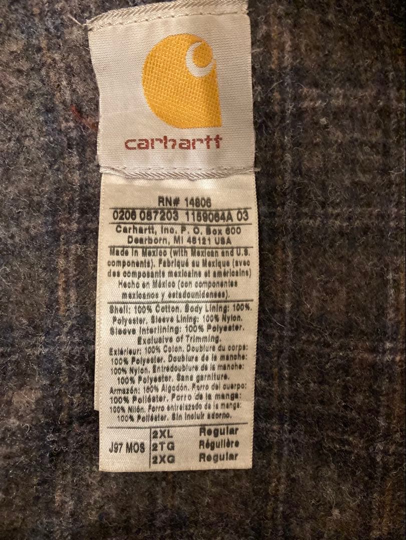 竹*様 【名作】Carhartt デトロイトジャケットカーハートモスグリーン2X