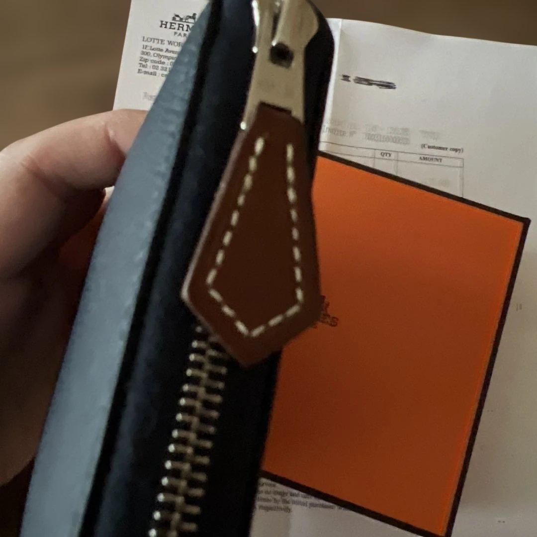 HERMES エルメス　シルクインコンパクト　濃紺