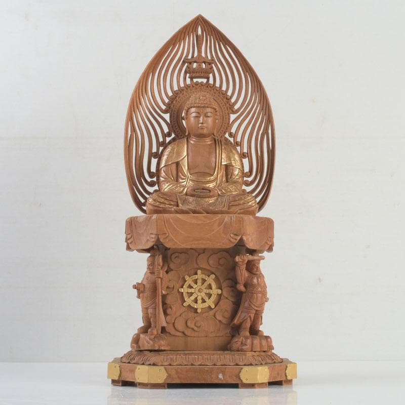 江戸(倉庫)　仏教美術　桧彫刻　大日如来像　仏像　置物　V　9312
