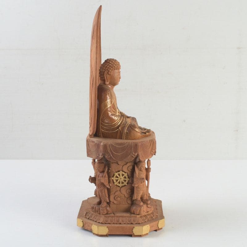 江戸(倉庫)　仏教美術　桧彫刻　大日如来像　仏像　置物　V　9312
