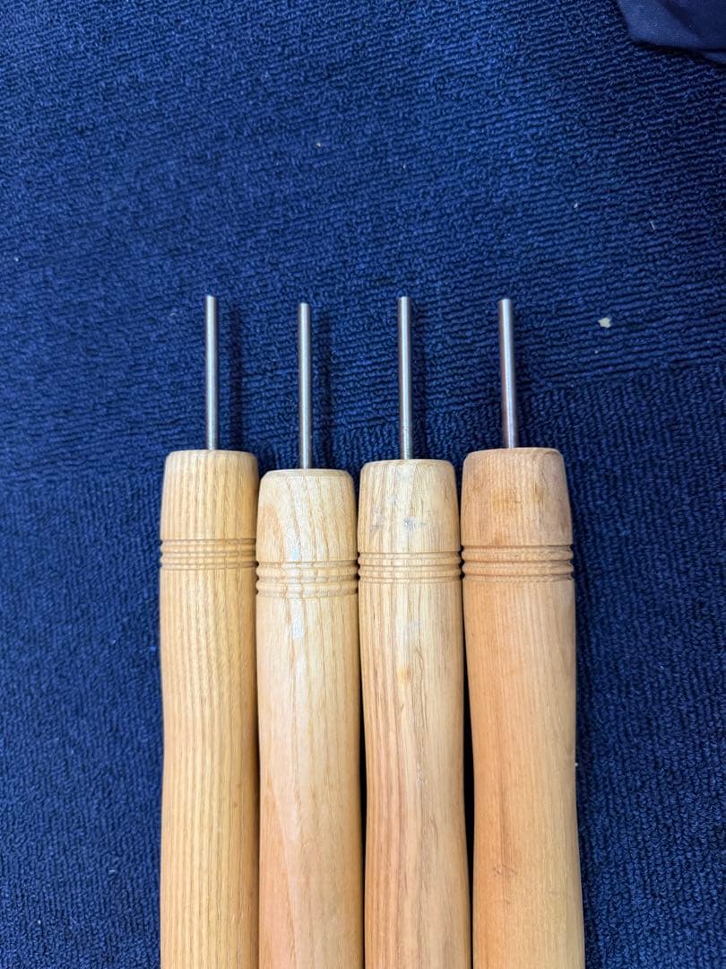 購入価格7万円　ウッド　タープポール　4本　木製　真鍮　ビンテージ　キャンプ