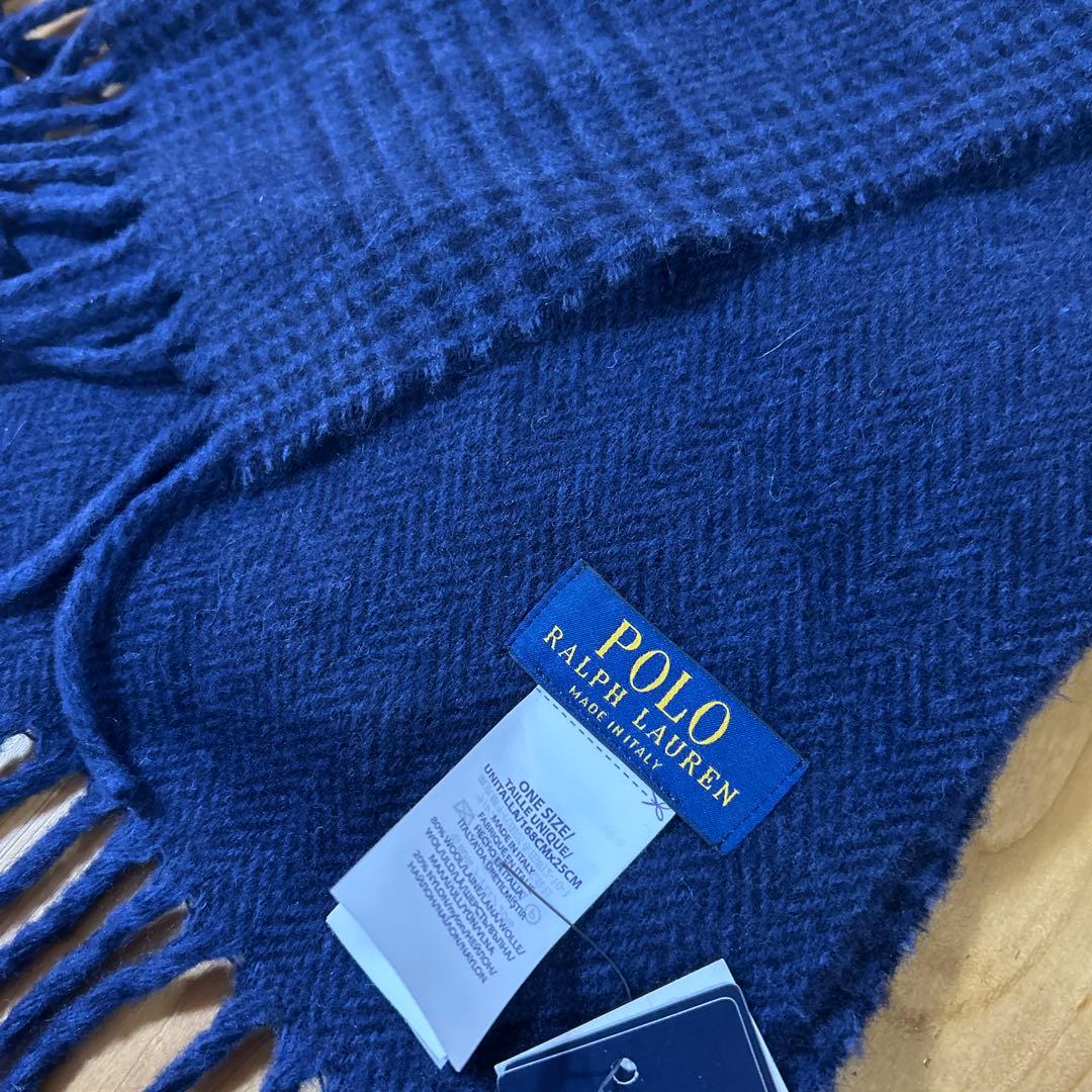 新品タグ付！POLO RALPHLAURENチェック柄リバーシブルウールマフラー
