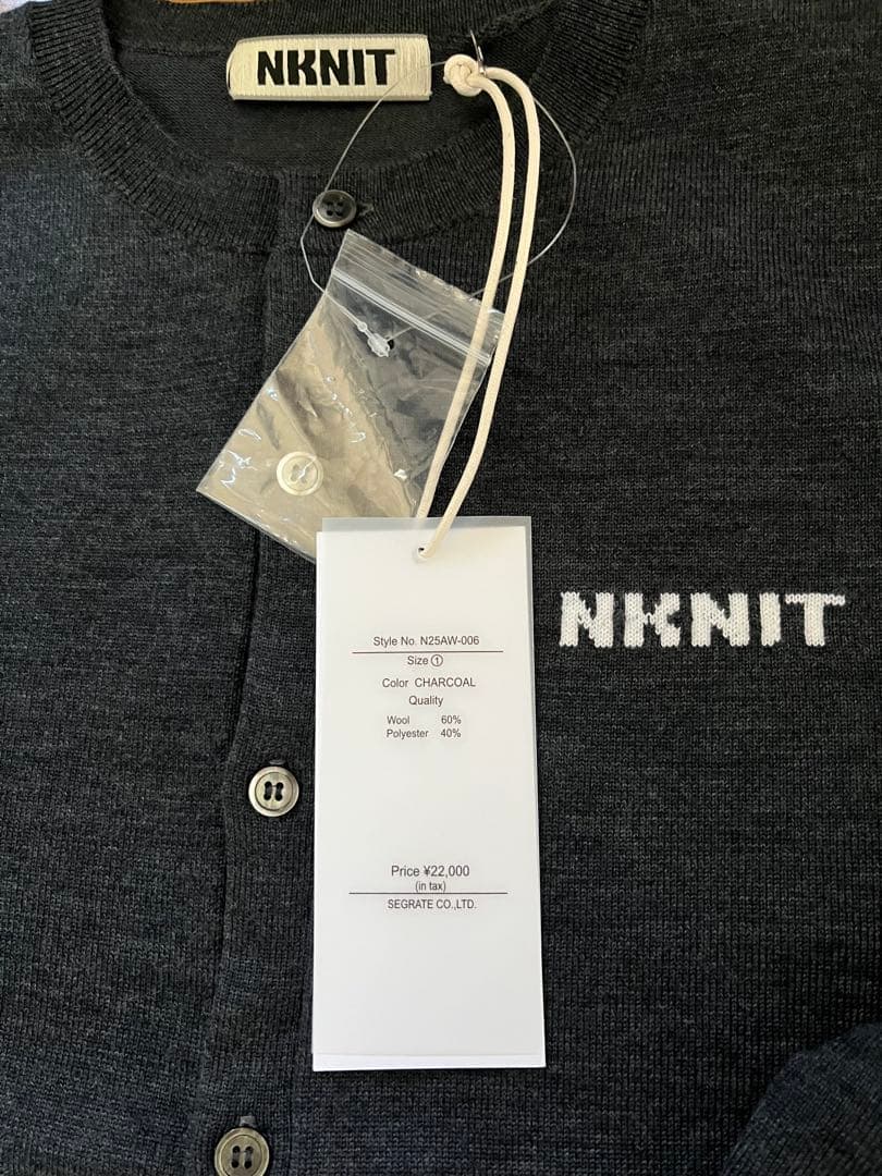 ンニット NKNIT ロゴニットカーディガン　サイズ1 タグ付き