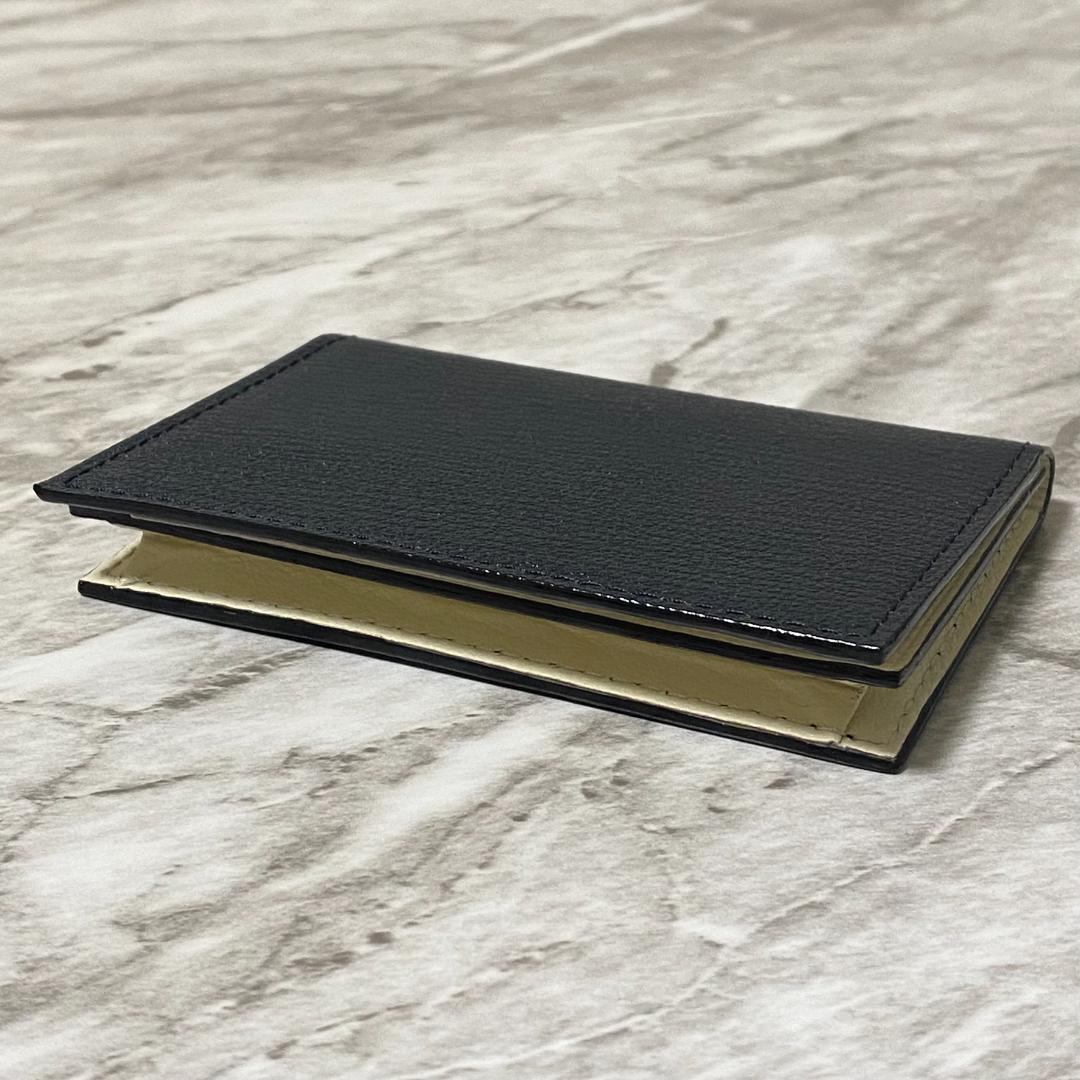 新品 【定価2.2万円】ラルコバレーノ 名刺入れ レザー ネイビー 白　2370