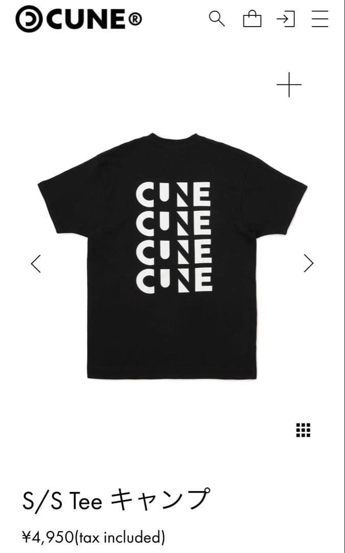 未開封　CUNE S/S Tee キャンプ　XL Tシャツ