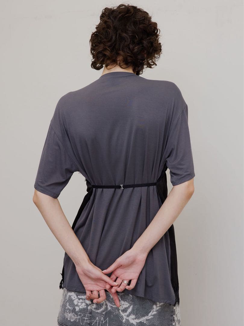 トップス AMERI MEDI SATIN DOCKING TUNIC TEE