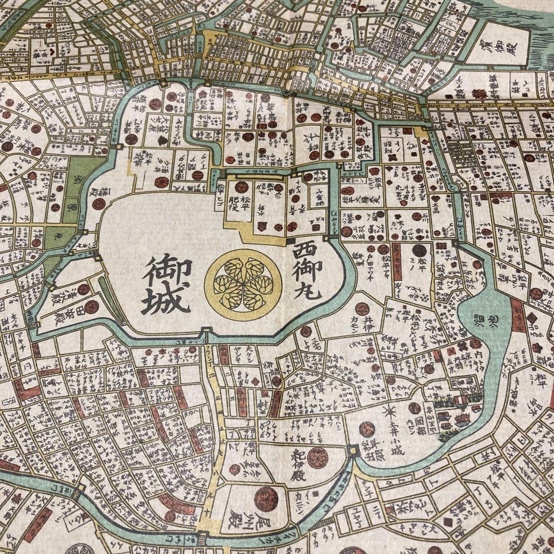 古地図　東京　天保14年木版刷、人文社蔵版