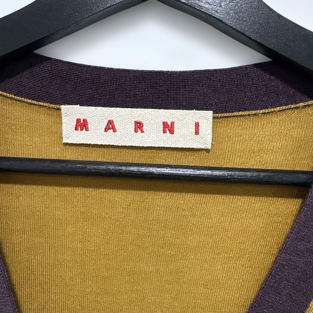 MARNI マスタード・パープル カーディガン　40