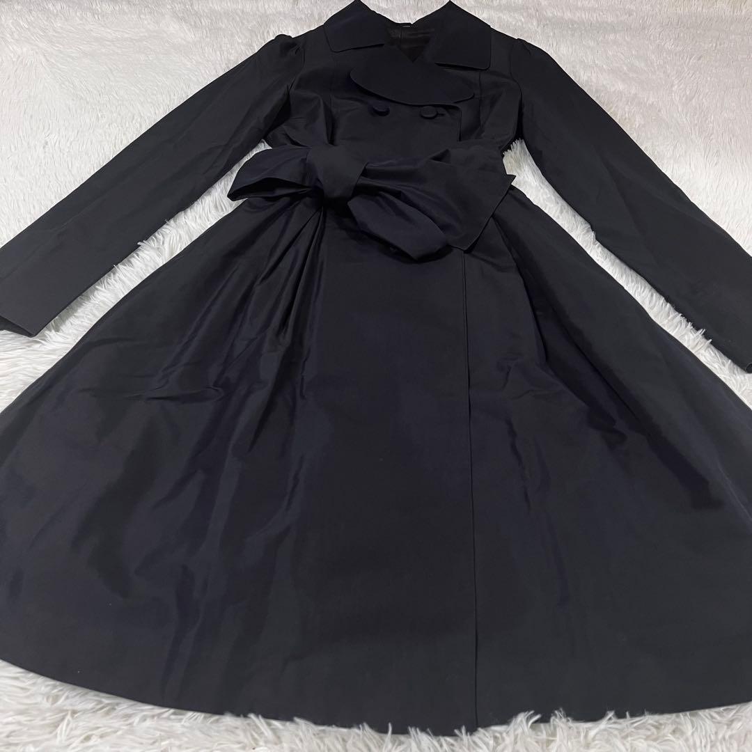 【美品】ANAYI アナイ イタリア製高級生地使用 ベルテッドフレアコート 36