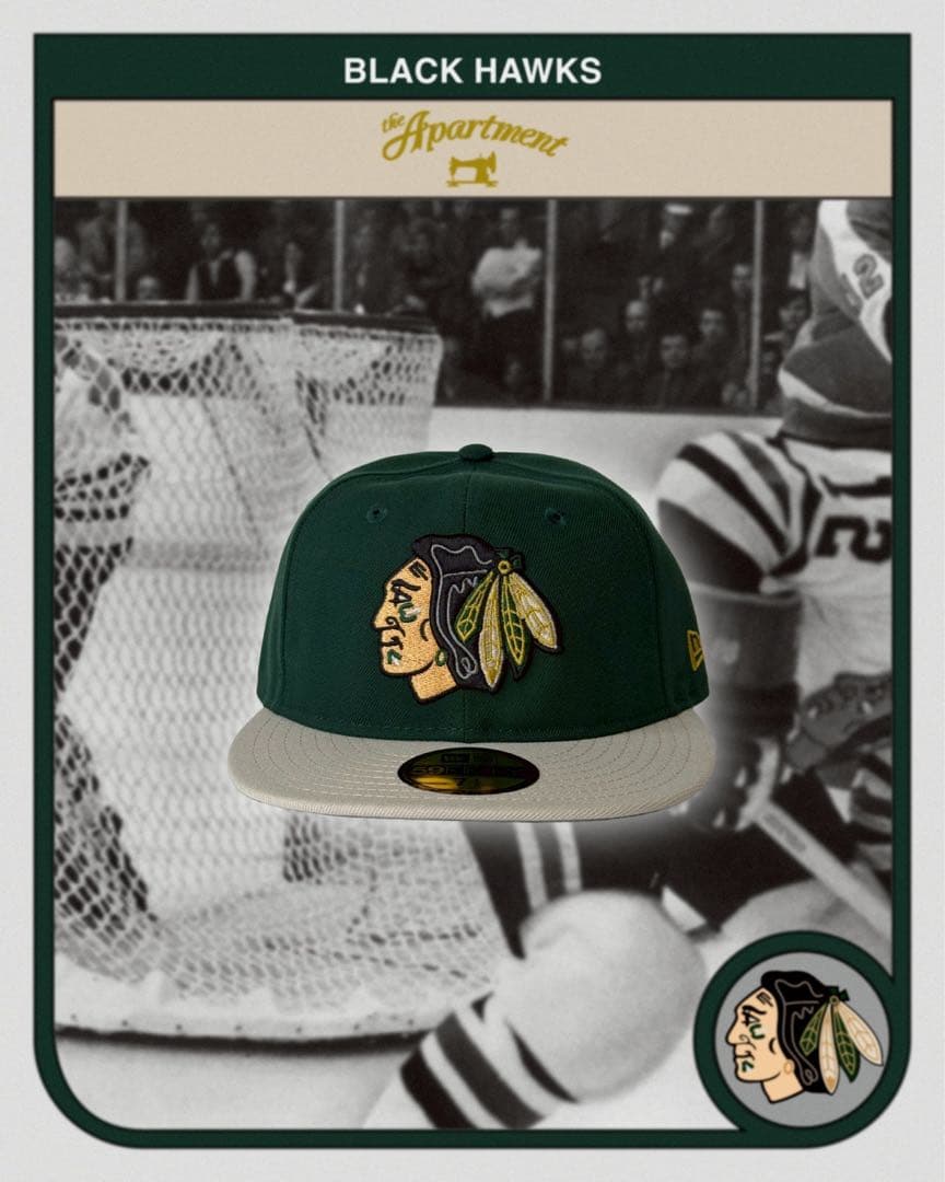 帽子 NEW ERA apartment BLACKHAWKS FITTED CAP