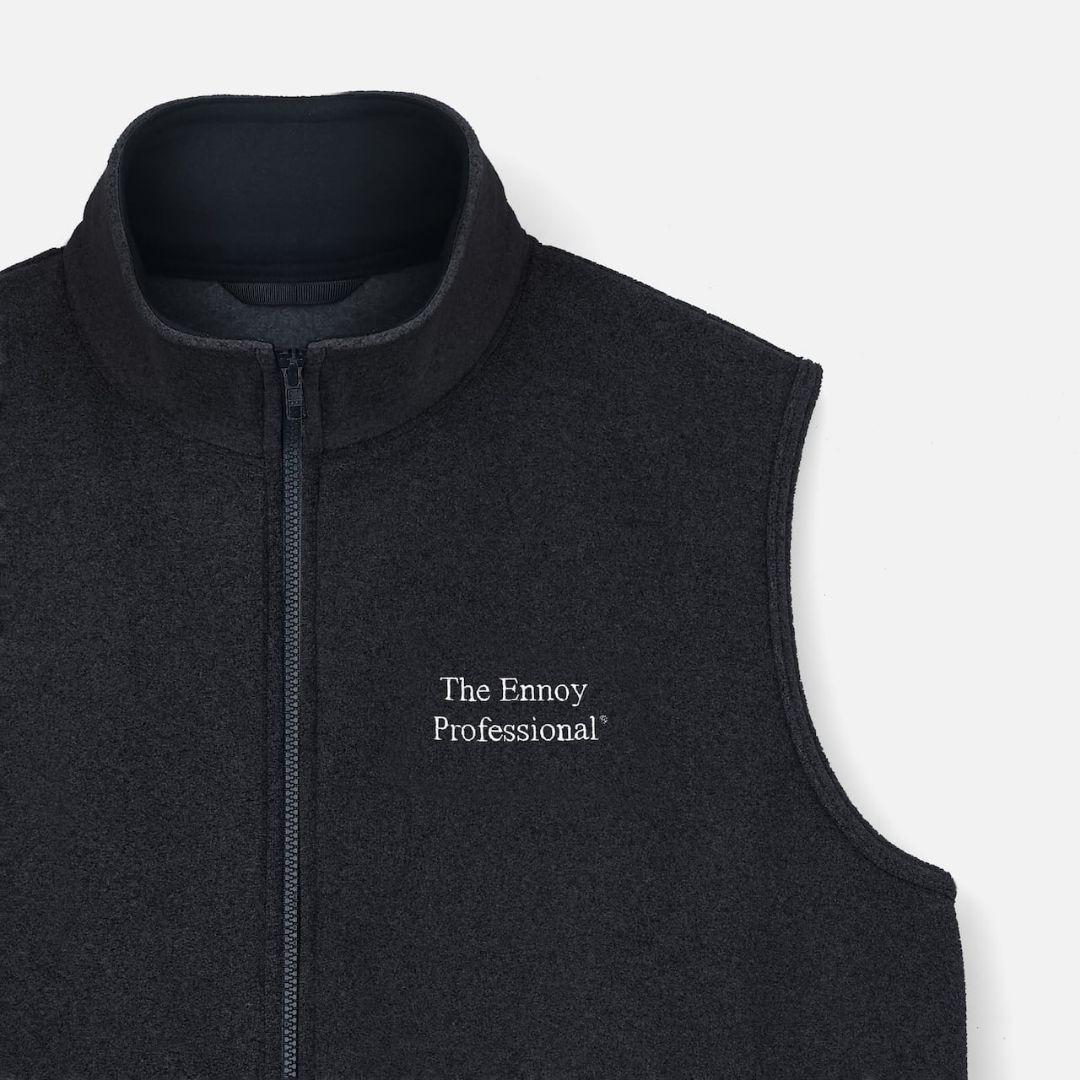 新品ENNOY　PROFESSIONAL FLEECE VEST BLACK　L