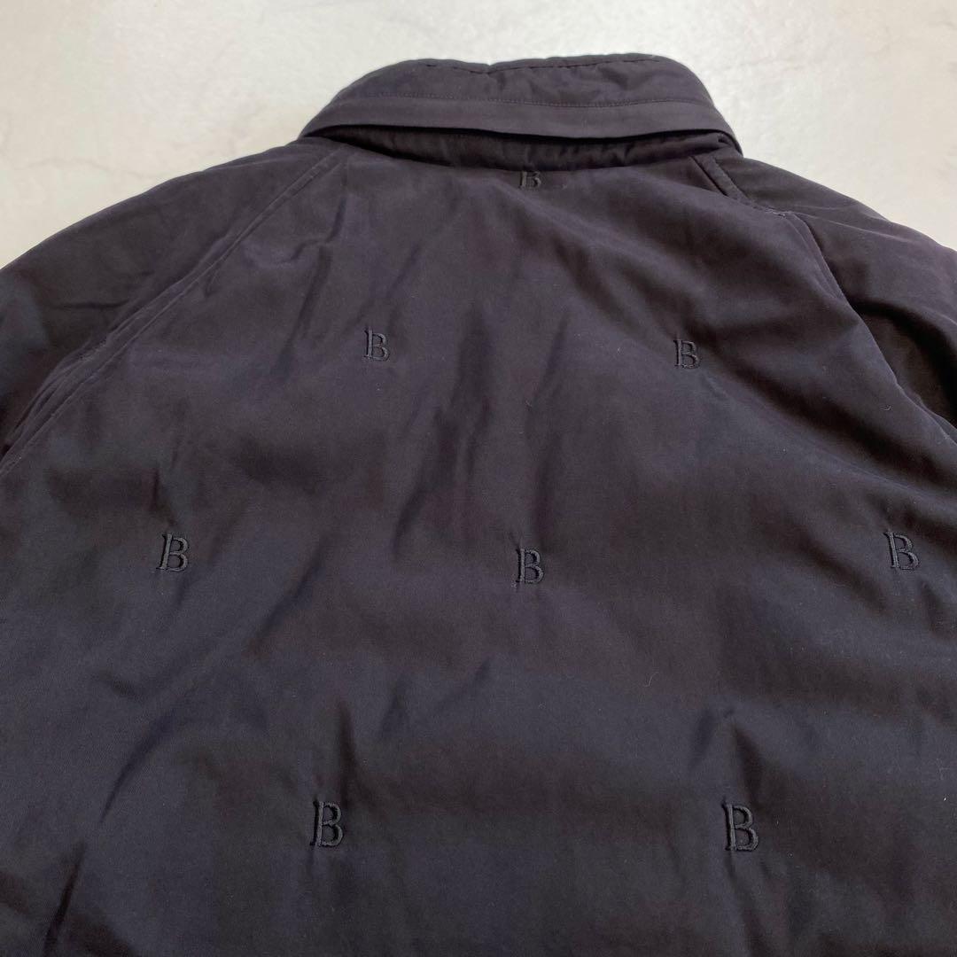 美品★BURBERRYロンドン モッズコート B総柄 フード付 黒 サイズ7