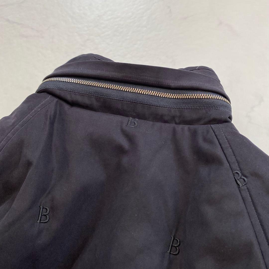 美品★BURBERRYロンドン モッズコート B総柄 フード付 黒 サイズ7