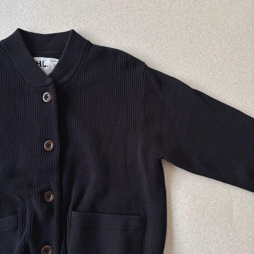 【美品】MHL. コットンニットカーディガン　M ネイビー
