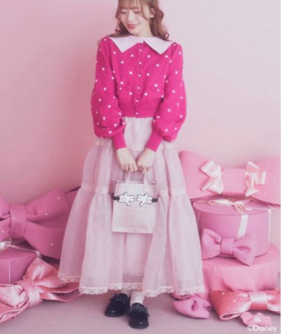 Areeam★美品 ミニードットカーディガン あいにゃん パルパルーザ フリー
