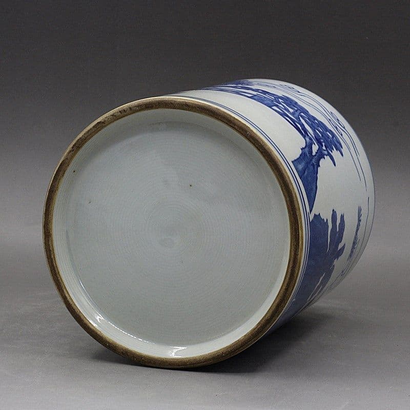 青花人物茶壺 茶道具 香道具 陶磁器 景徳鎮 置物