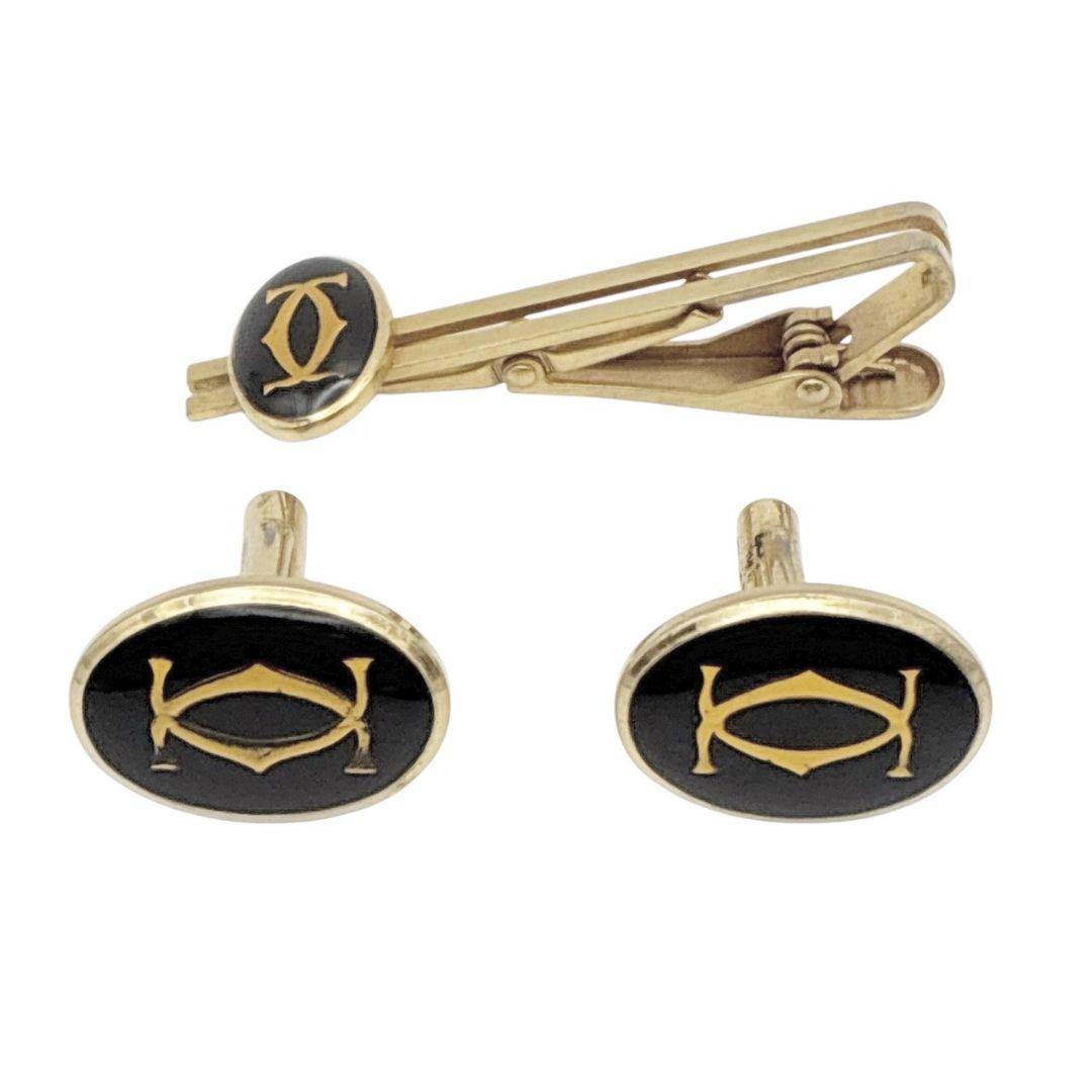 【美品】Cartier カルティエ カフス タイピン セット ダブルC ロゴ