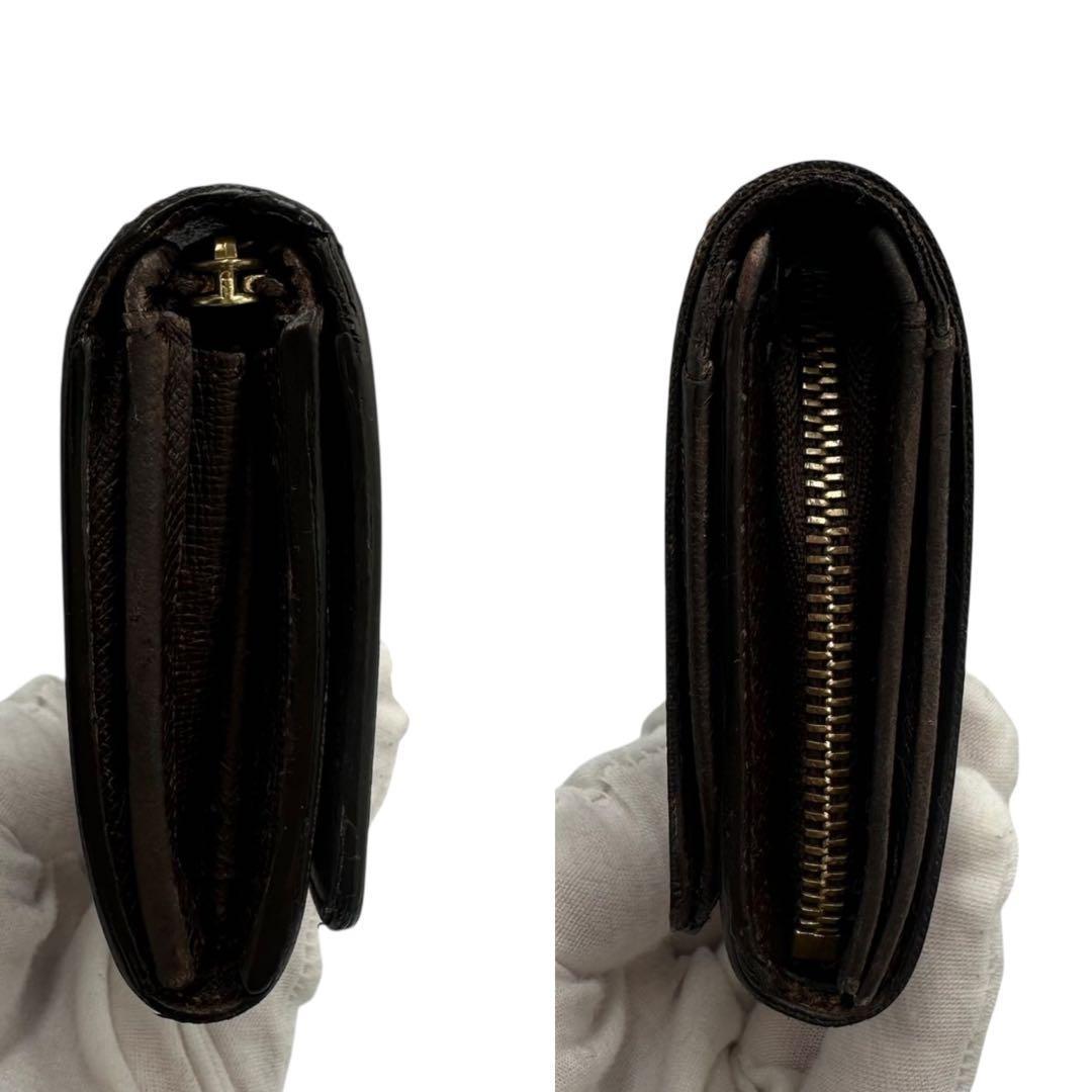 【美品】ルイヴィトン ダミエエベヌ トレゾール 2つ折り財布 CA0042