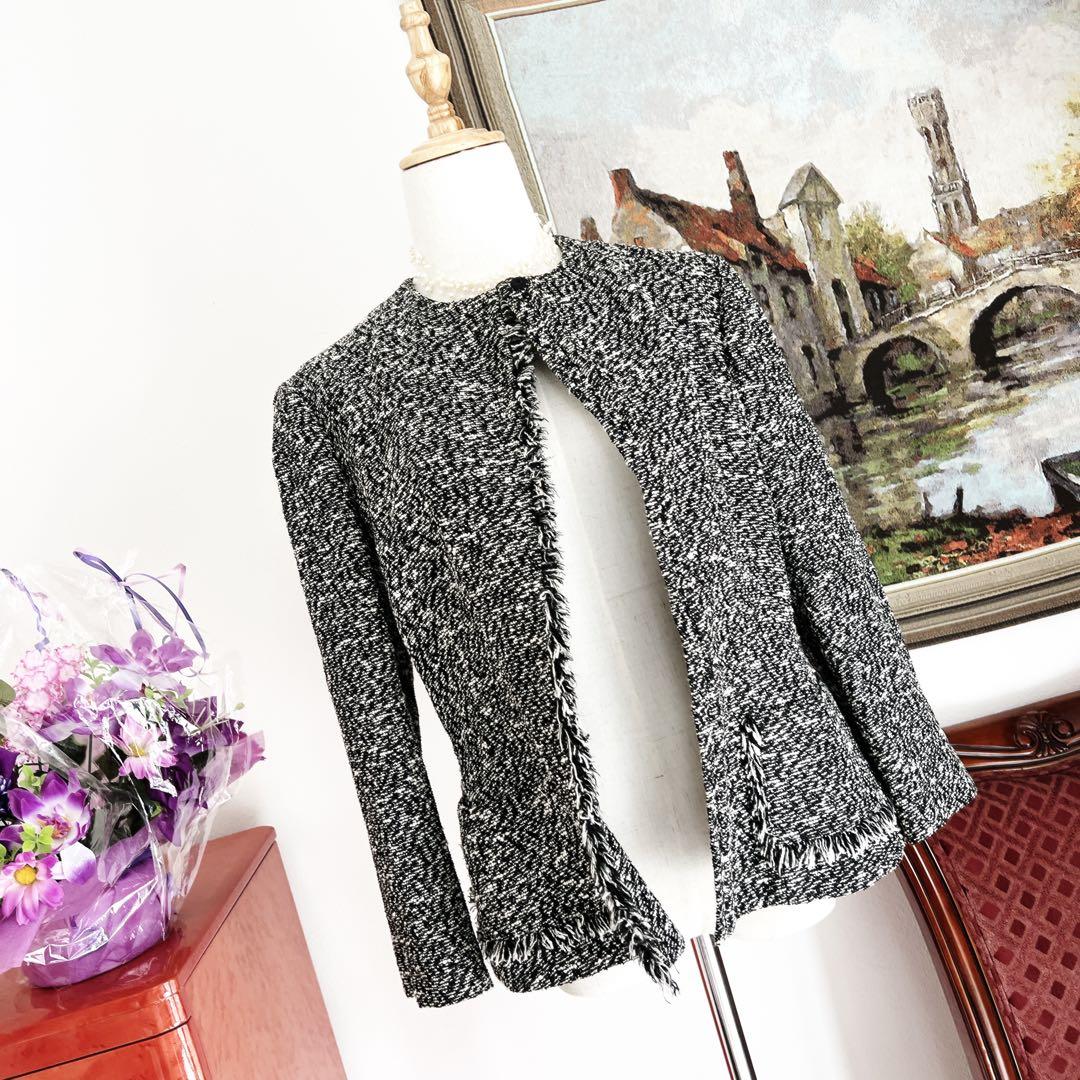 美品　ChristianDior ディオール　フリンジトリム ツイードジャケット