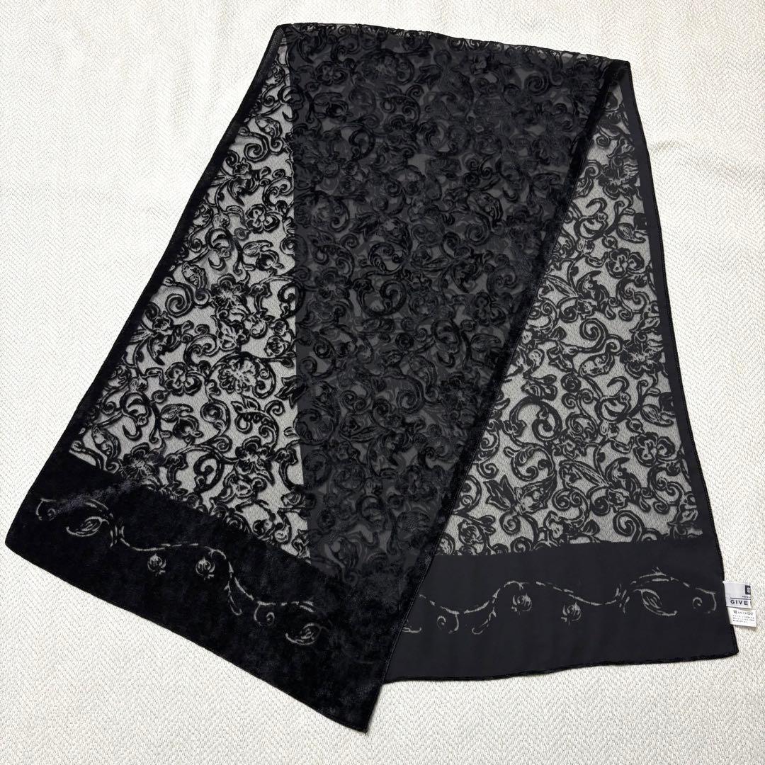 極上品 GIVENCHY ジバンシー 高級 ベルベット ショール スカーフ