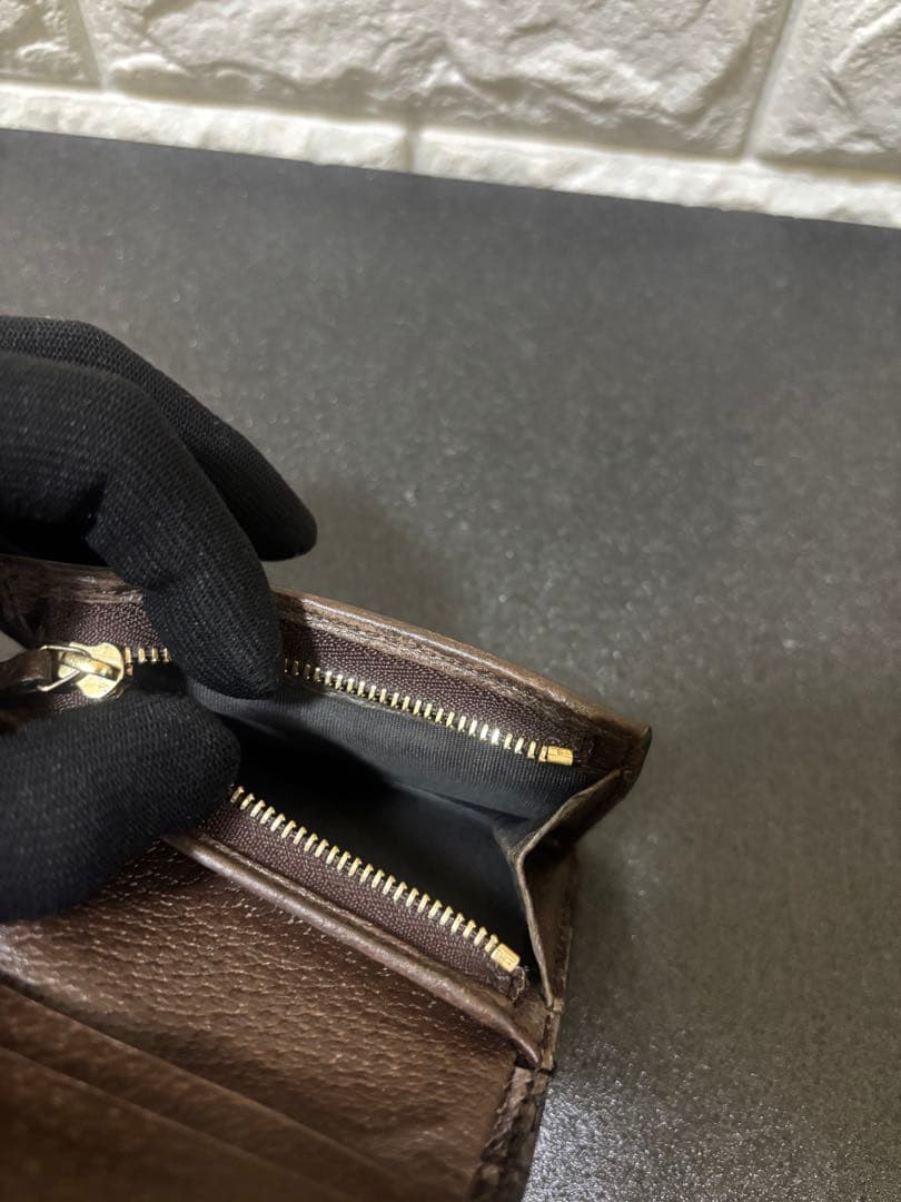 【美品】GUCCI グッチ　オフディア GGスプリームシェリーライン 折り財布
