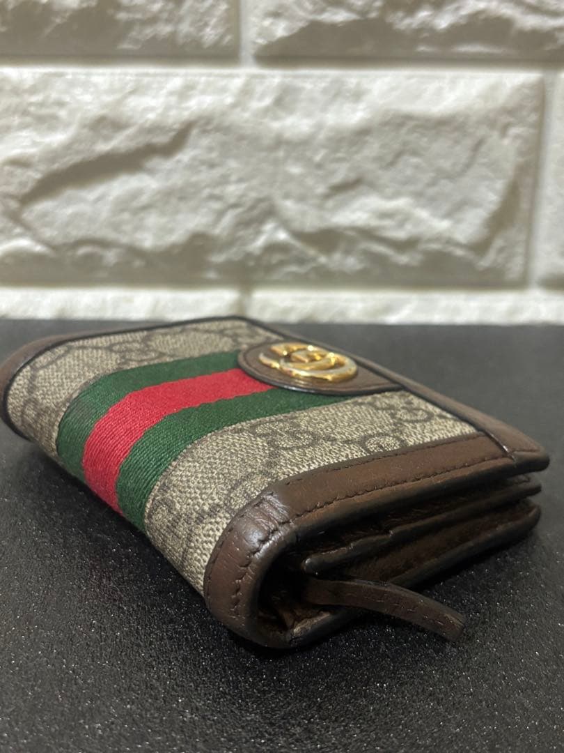 【美品】GUCCI グッチ　オフディア GGスプリームシェリーライン 折り財布