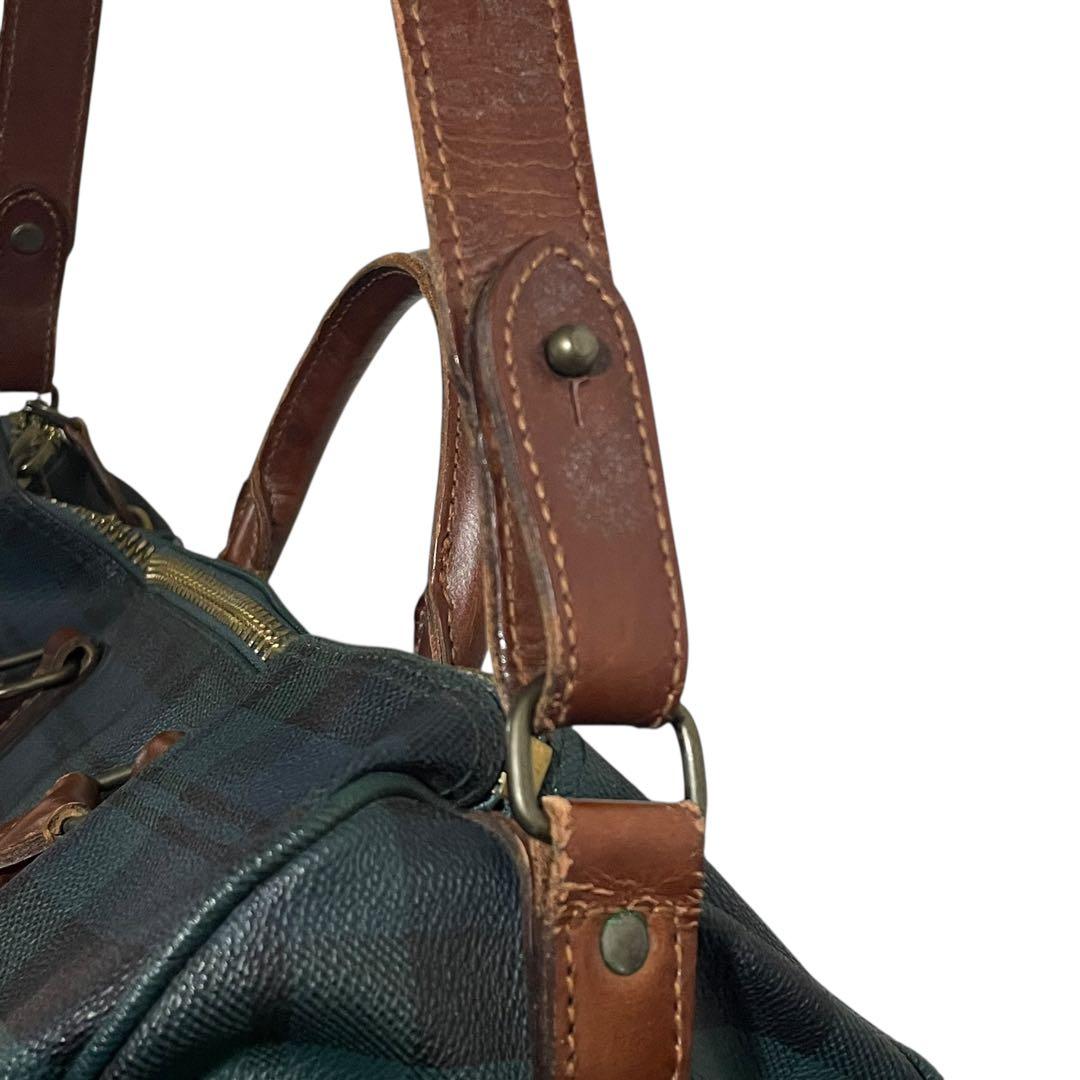 Ralph lauren PVC レザーボストンバッグ　2way チェック