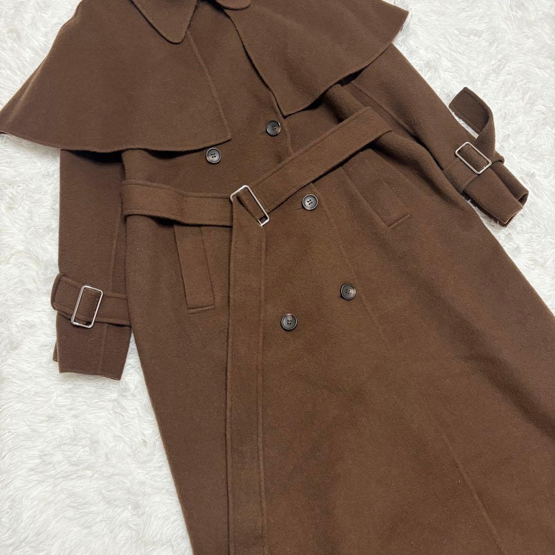美品✨スナイデル✨リバーケープコート　ウール　ロング　ベルト付き　Aライン　羊毛