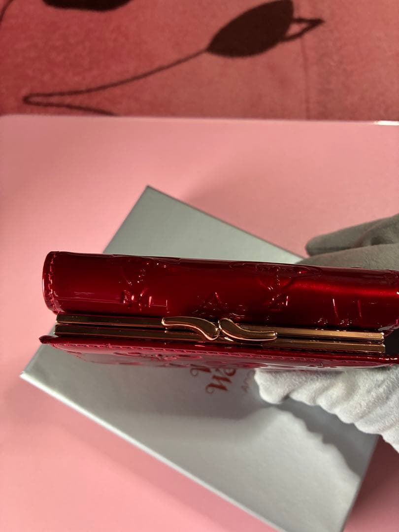 『未使用』Vivienne Westwood 3つ折りがま口財布 エナメルレッド