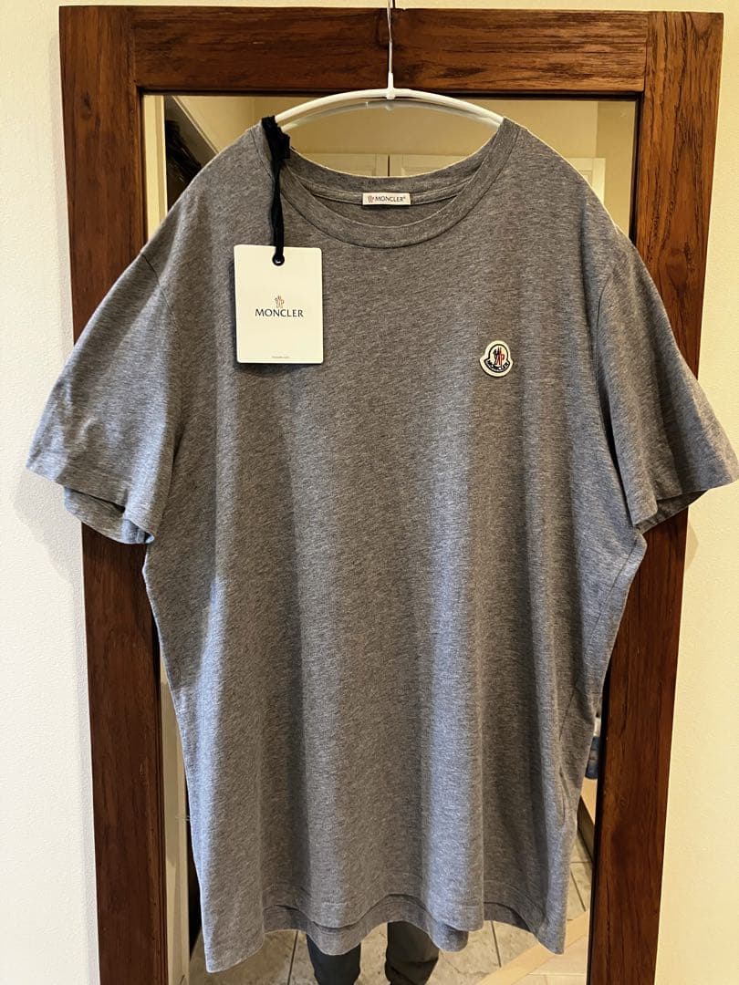 【美品モンクレールコード認証確認済】MONCLER ロゴTシャツXL グレ一1枚