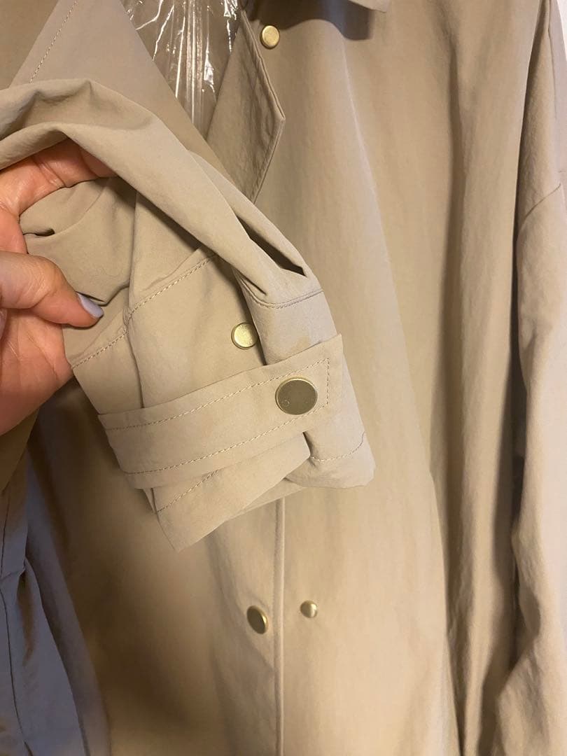 Ineedmoreshoes A-LINE NYLON COAT ベージュ36