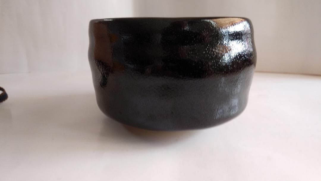 杉浦芳樹 柚子黒茶碗 瀬戸焼 兎月窯 共布 共箱 栞 茶碗 茶道具 新品 未使用