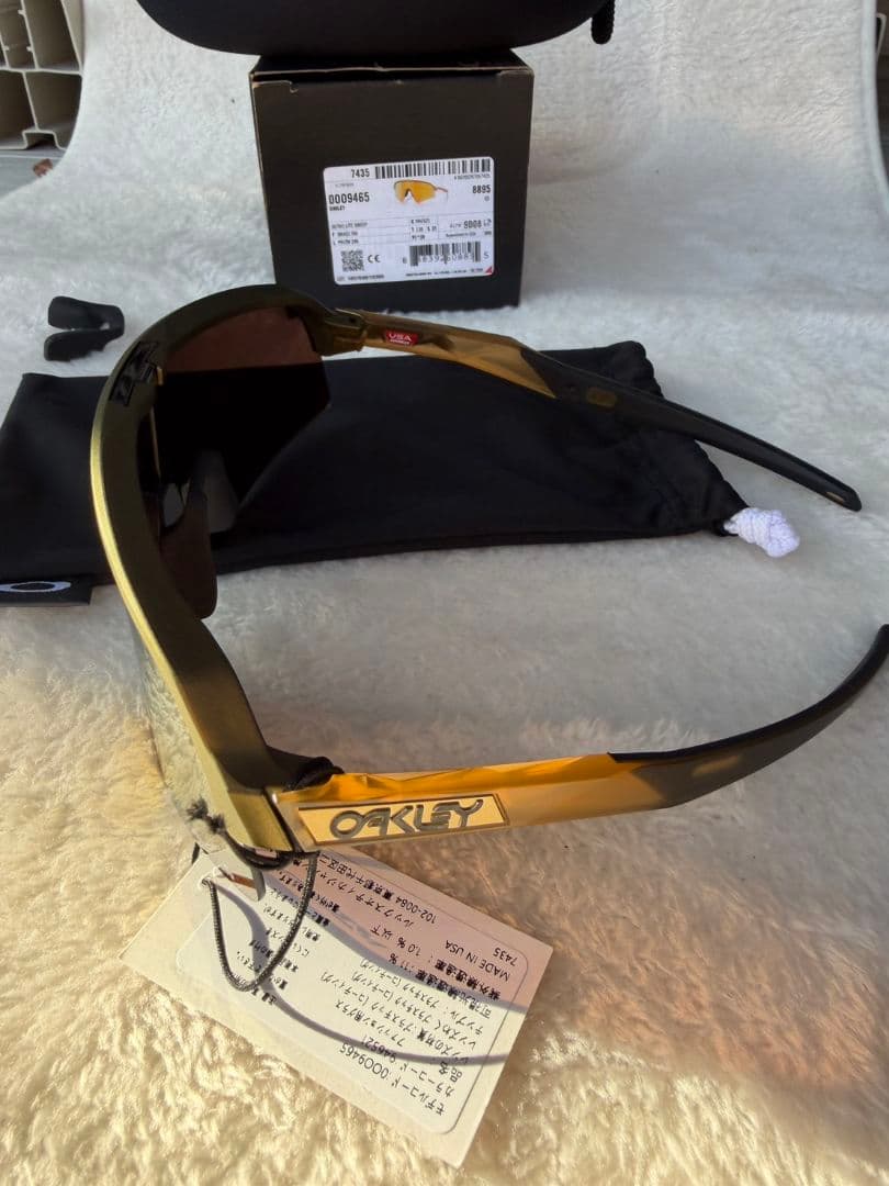 OAKLEY スポーツサングラス オリーブグリーン　ゴールド