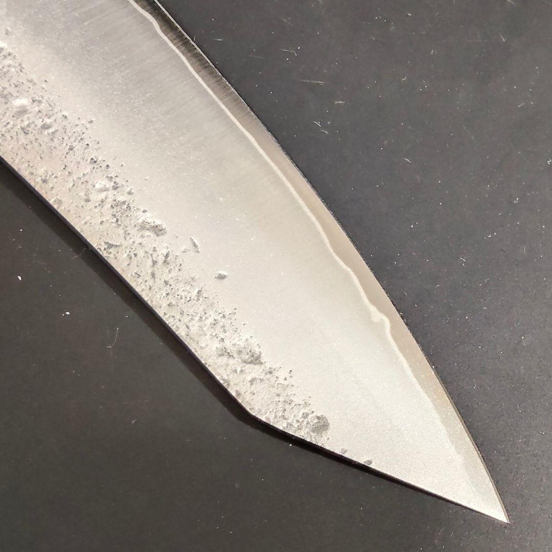 銀三 鬼反り 切付 本鍛造 なしじ 和牛刀 包丁 20cm 牛刀 木材八角柄