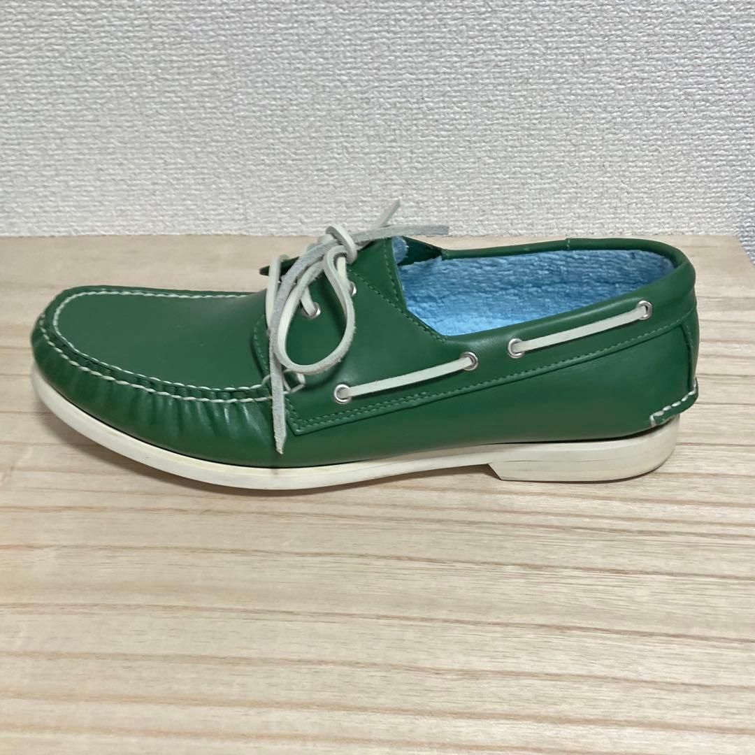 希少 極美品 三陽山長 デッキシューズ ダークグリーン 25.5cm