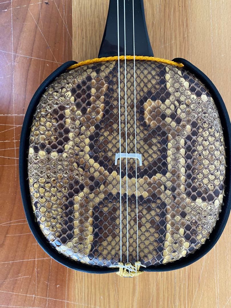 沖縄三線　蛇皮　強化張り 黒檀 ハードケース
