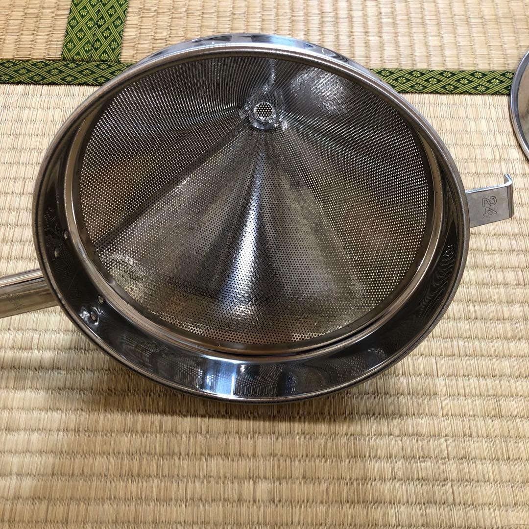 三宝産業 YUKIWAUK 18-8 スープ漉し 24cm２個とお玉3点セット