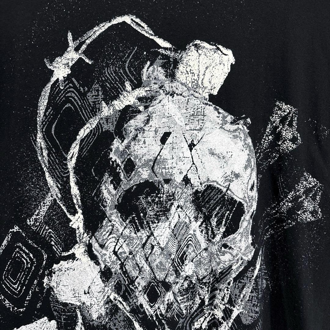 YohjiYamamoto 23ss スカルローズTシャツ 髑髏&薔薇&有刺鉄線